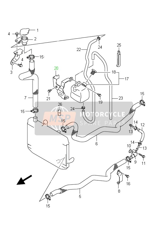 Suzuki AN400(A)(ZA) BURGMAN 2011 Radiator Hose for a 2011 Suzuki AN400(A)(ZA) BURGMAN